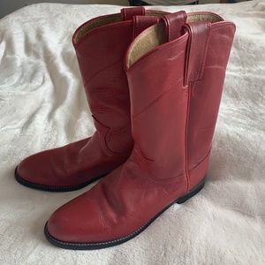 Vintage Red Justin Roper Cowboy Boots